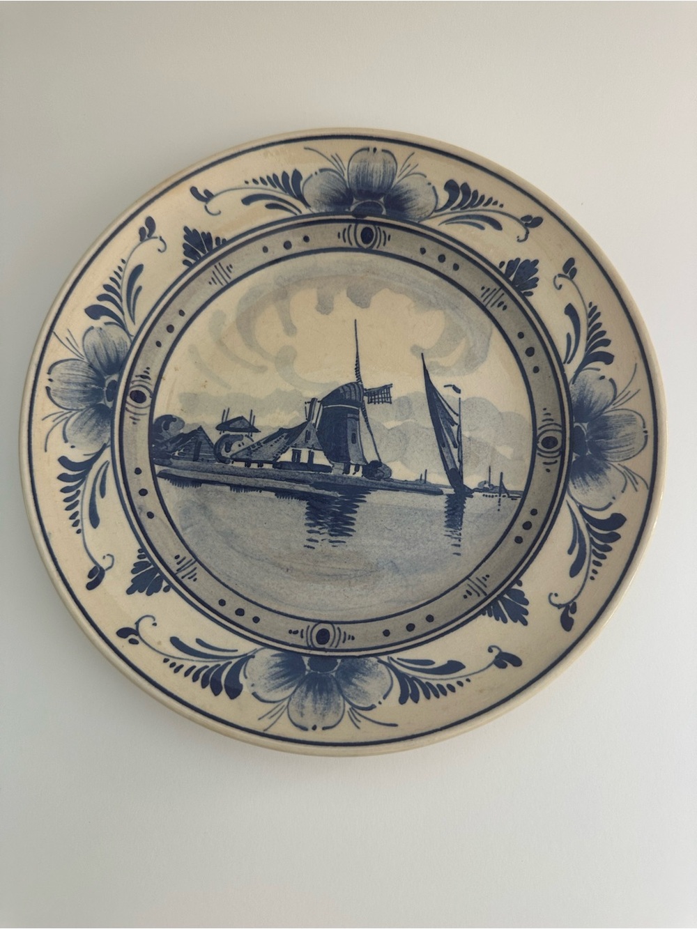 Blue Delft Windmill Decorative Wall Plate